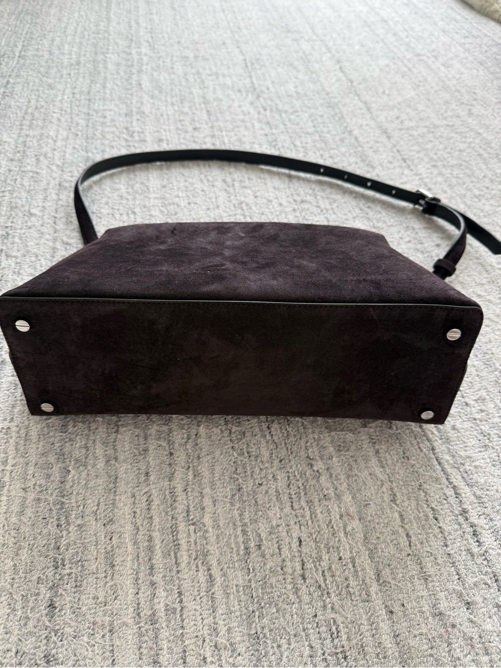 NWT Authentic TOTEME T-lock Brown Suede Top Handle Bag - Picture 11 of 16